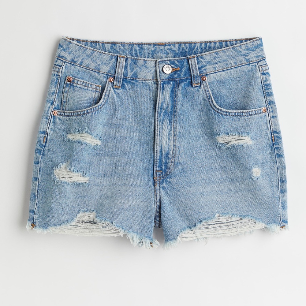 H&M mom fit denim shorts - medium wash